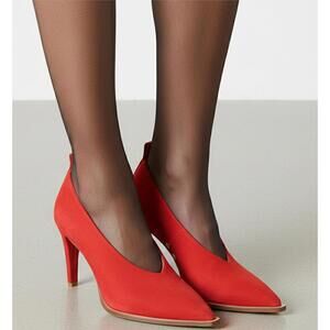 Tiger of Sweden Suede Leather Heels US 6.5 Women Pumps Red